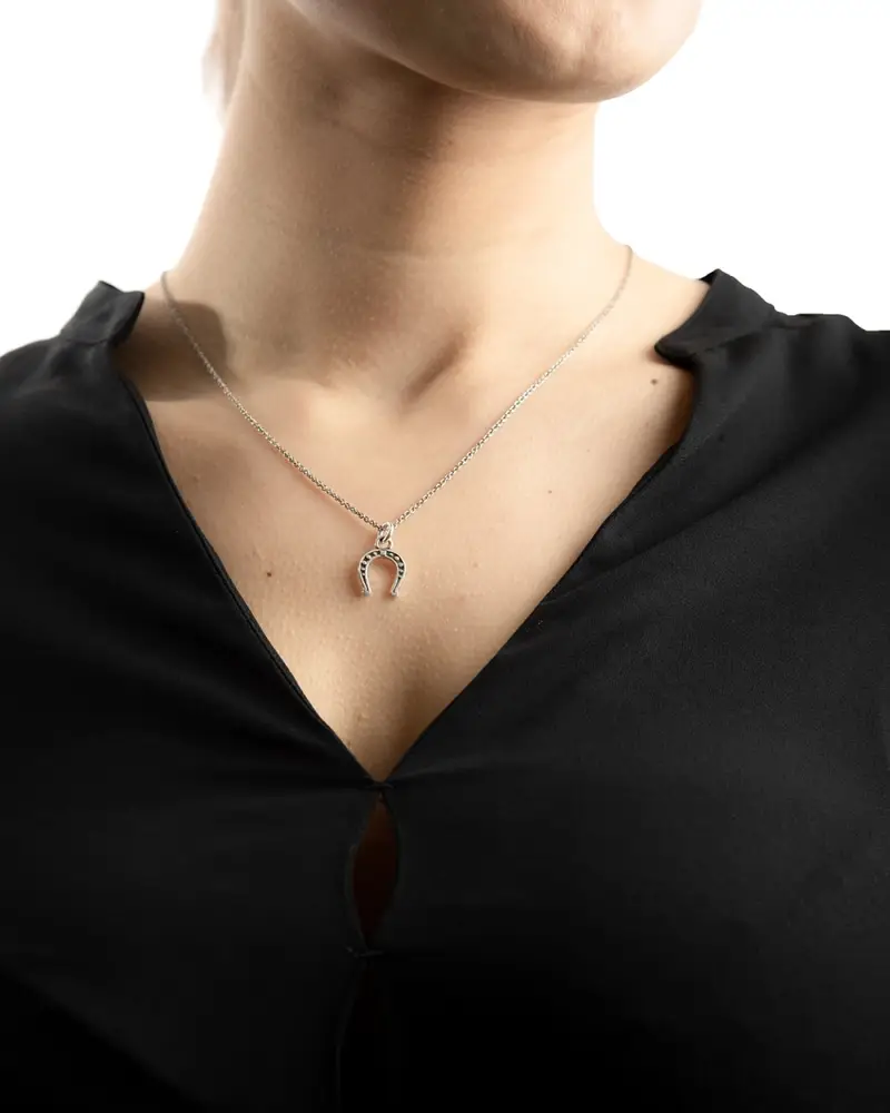 Ciondolo Ferro Di Cavallo Piccolo Brunito Lucido miniatura 2