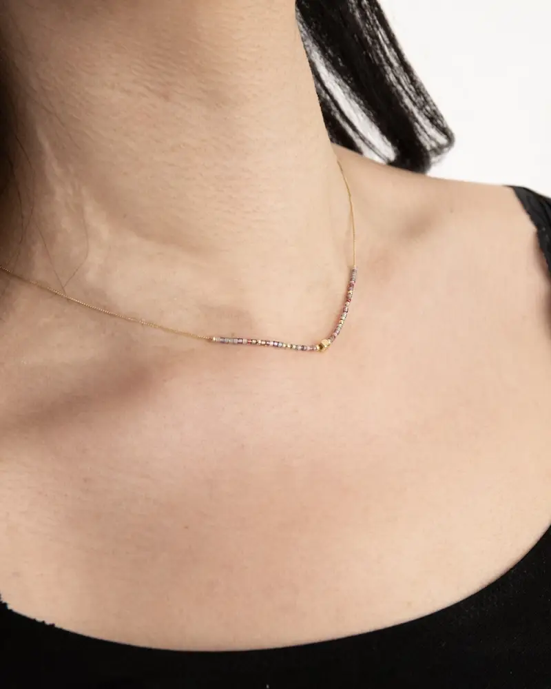 Collana Nuances Placcata Oro Con Pietre Multicolor Lucido miniatura 2