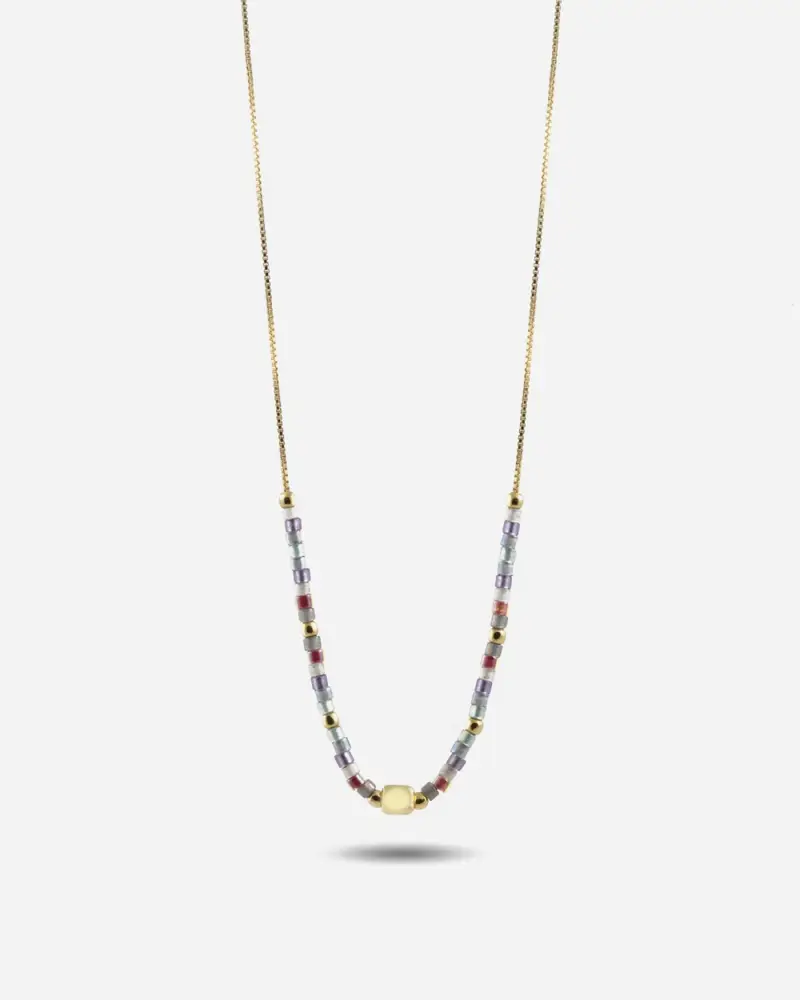 Collana Nuances Placcata Oro Con Pietre Multicolor Lucido