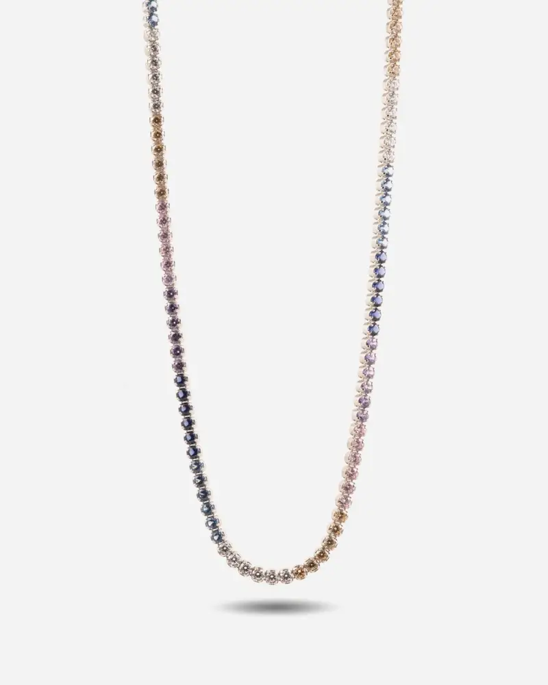 Collana Tennis Gradient Con Pietre Multicolor Lucido