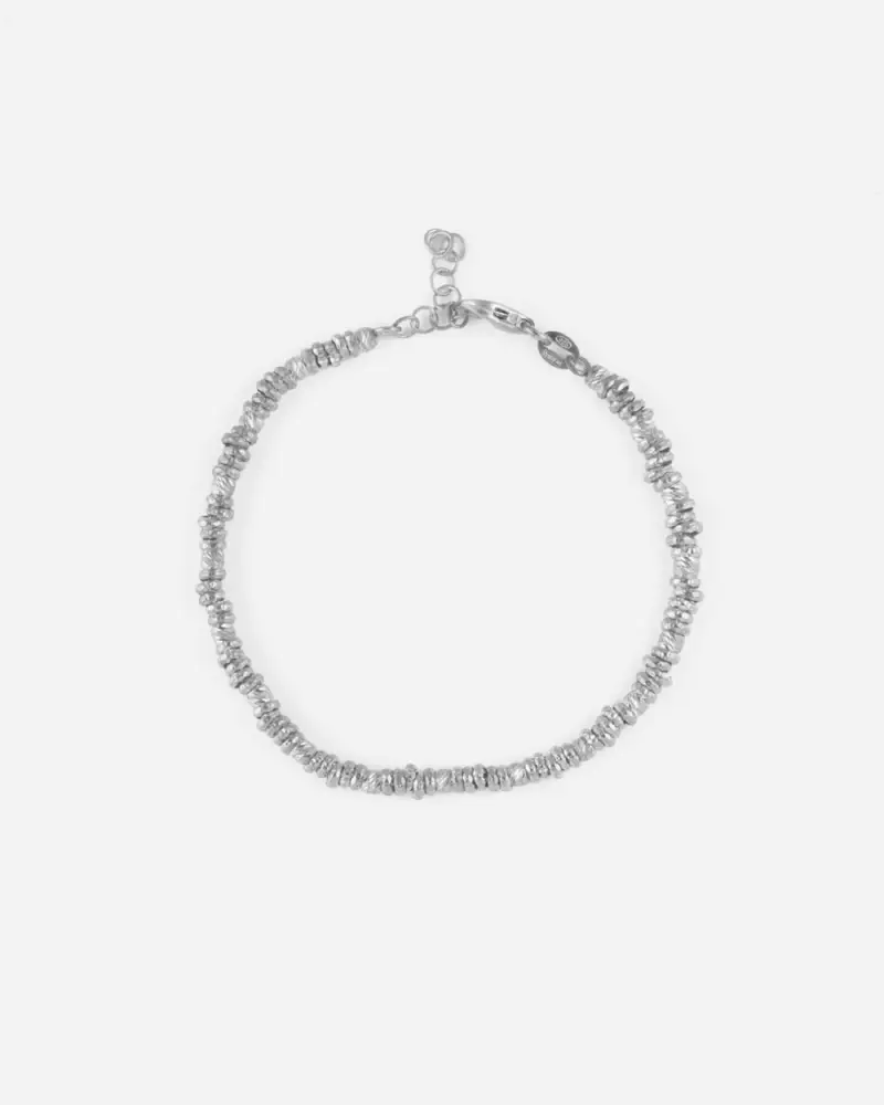 Bracciale Anellini Diamantati In Argento Lucido