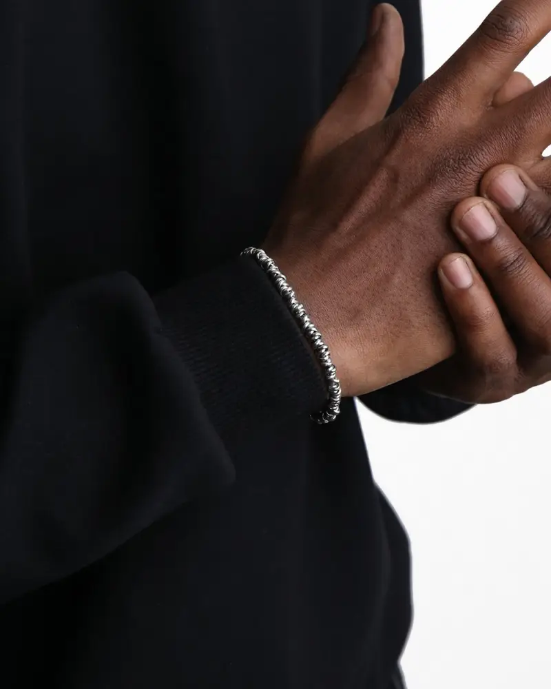 Bracciale Anellini In Argento Brunito Lucido miniatura 2