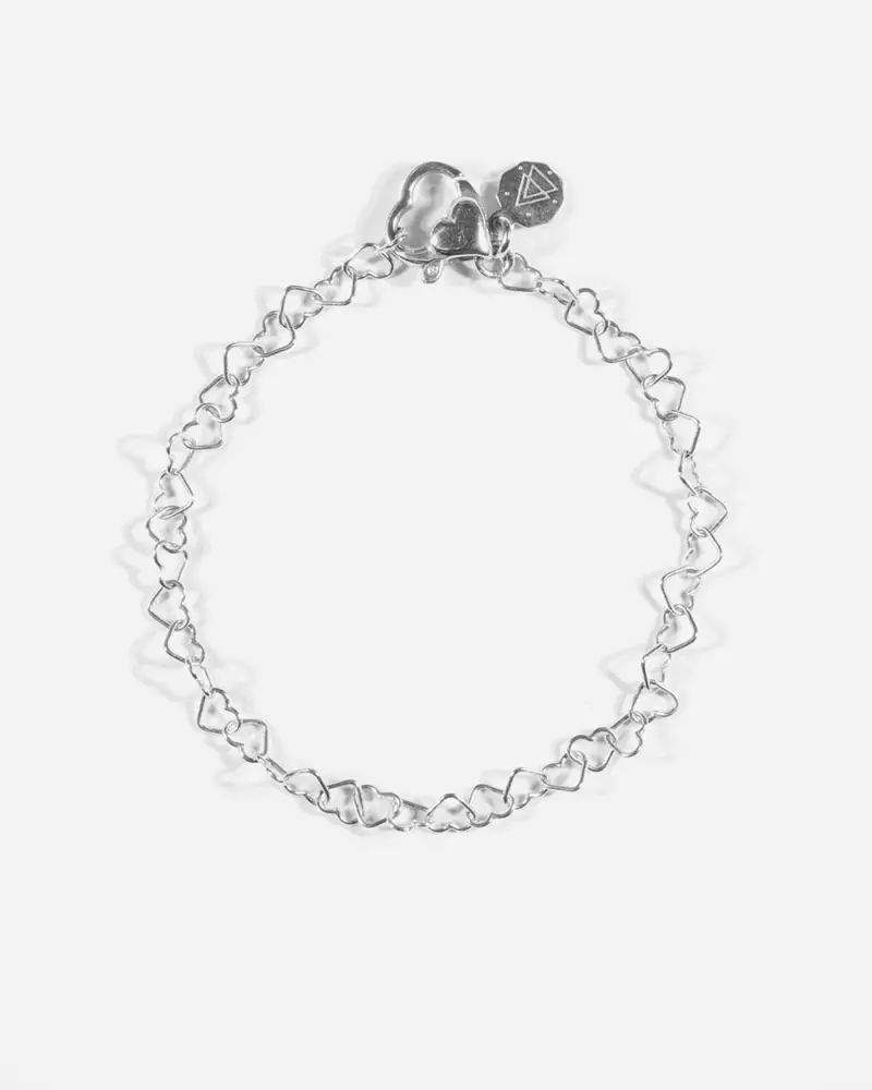 Bracciale Catena Cuori Love In Argento Lucido