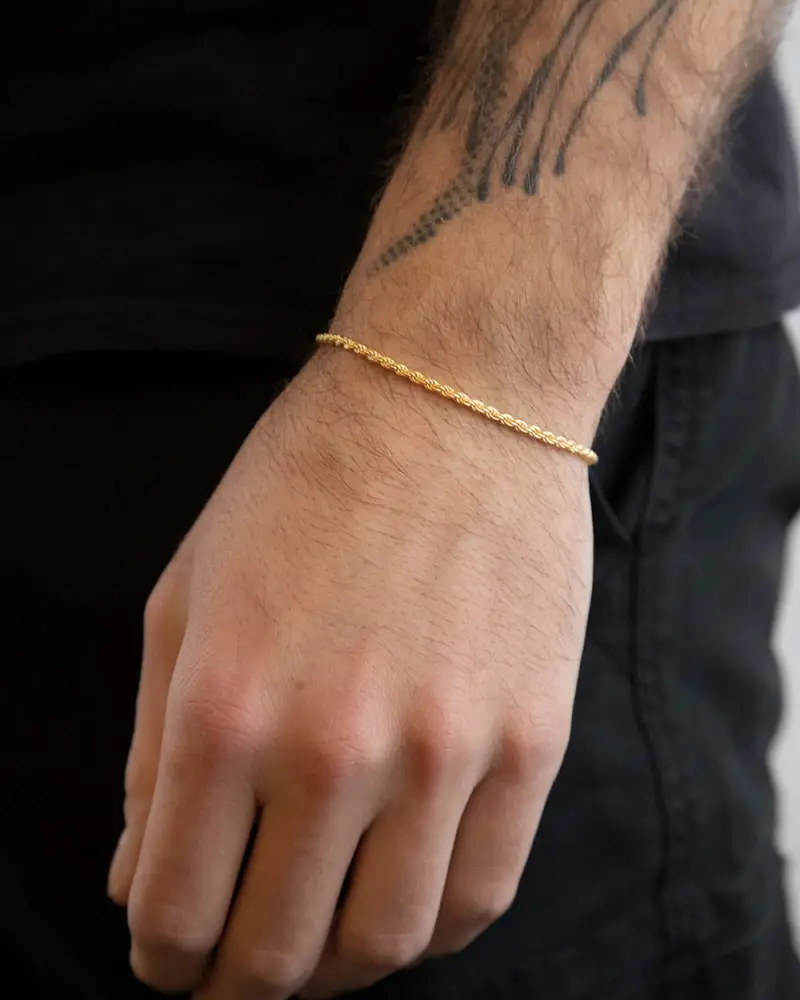 Bracciale Corda 050 Placcato Oro Lucido miniatura 2