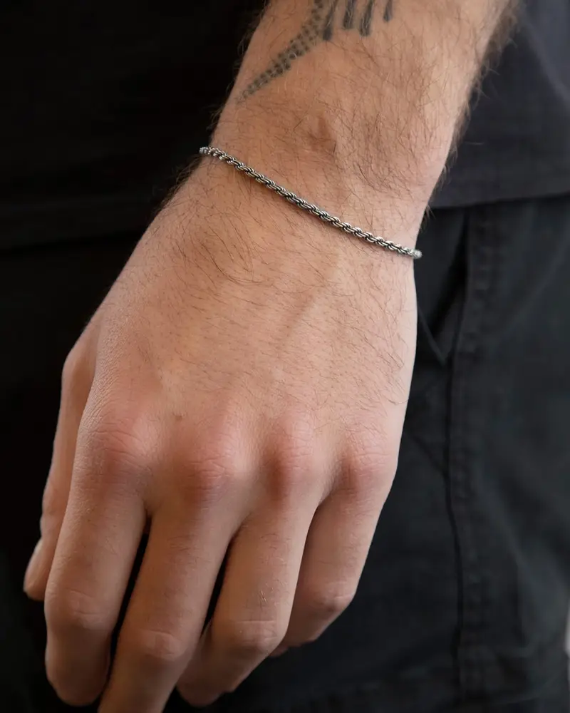 Bracciale Corda In Argento 050 Brunito Lucido miniatura 2