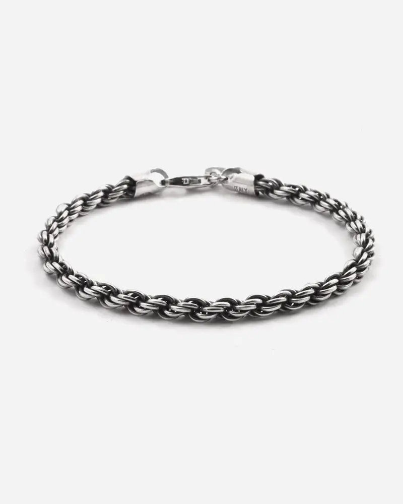 Bracciale Corda In Argento 100 Brunito Lucido