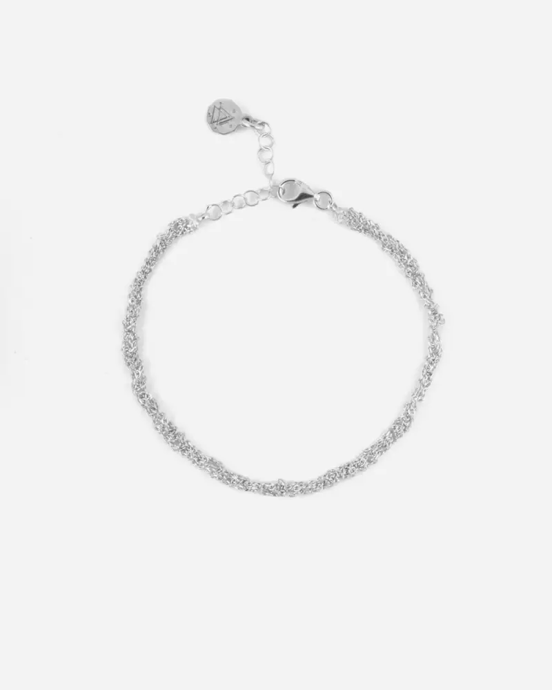 Bracciale Forzatina Intrecciata In Argento Lucido