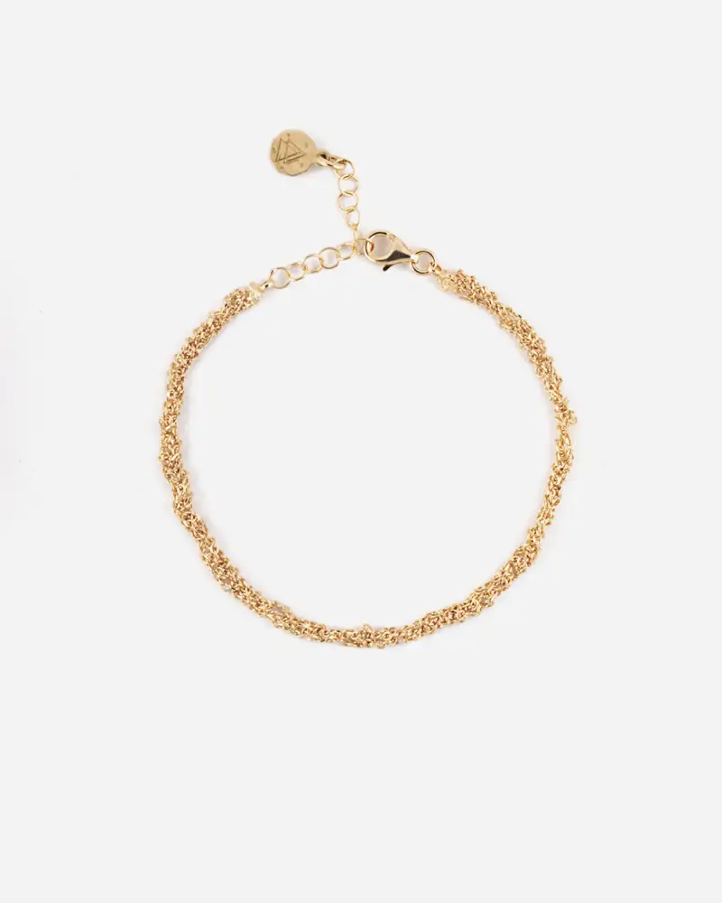 Bracciale Forzatina Intrecciata Placcato Oro Lucido