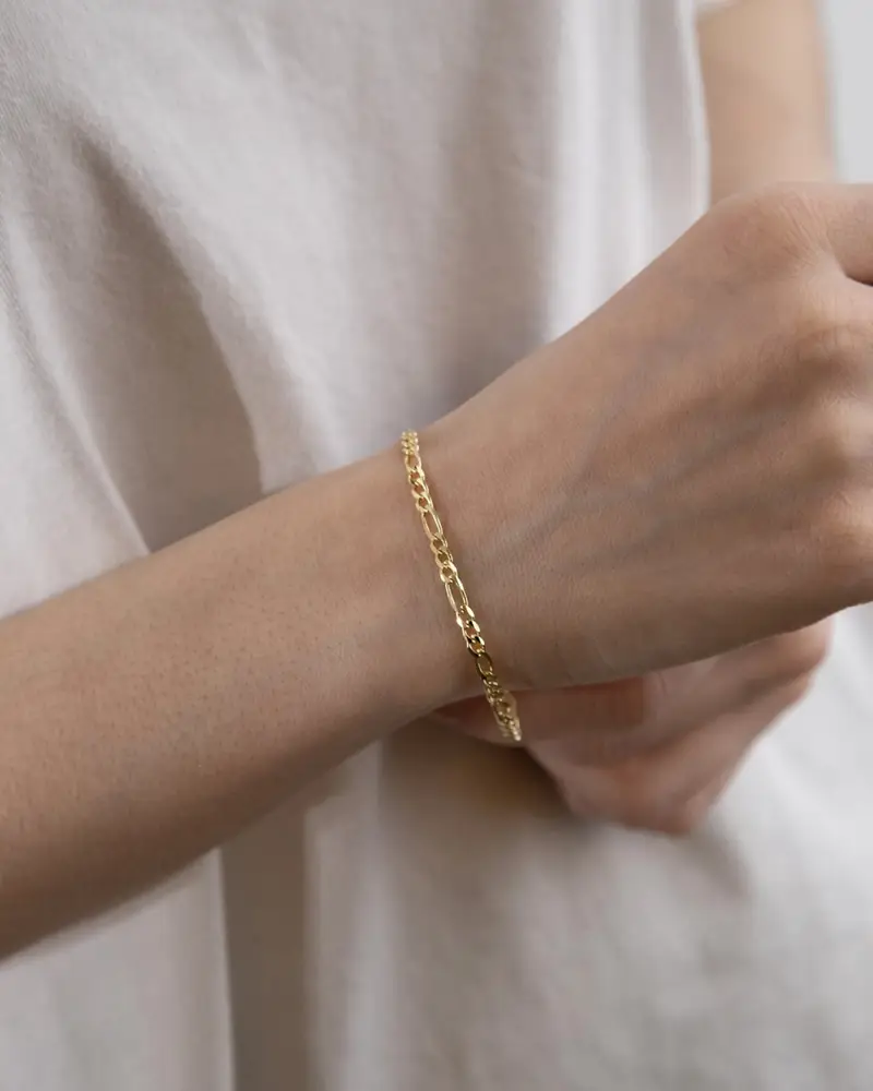 Bracciale Grumetta 080 3+1 Placcata Oro Lucido miniatura 2