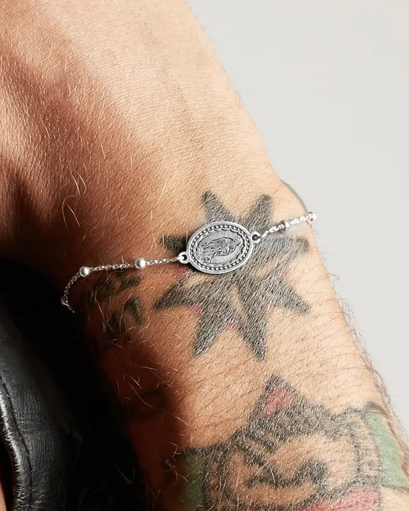 Bracciale In Argento Madonna Guadalupe Brunito Lucido miniatura 2