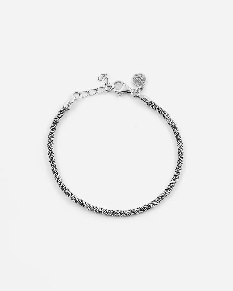 Bracciale In Argento Volpe Piccolo Brunito Lucido