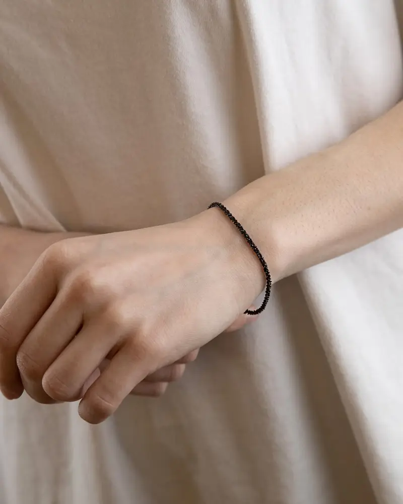 Bracciale Luce In Argento Placcato Rutenio Lucido miniatura 2