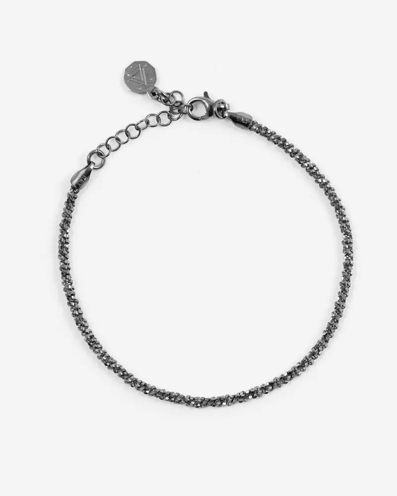 Bracciale Luce In Argento Placcato Rutenio Lucido