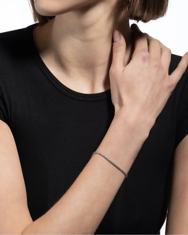 Bracciale Luce In Argento Rodiato Lucido miniatura 2