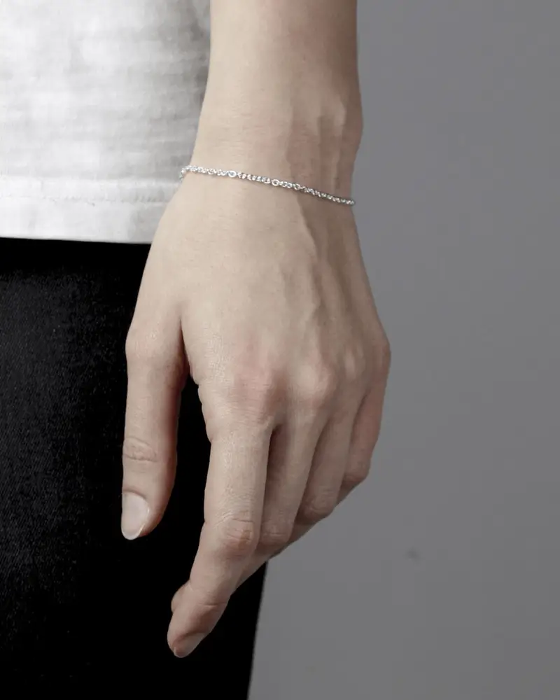 Bracciale Maglia Forzatina 060 In Argento Argentato Lucido miniatura 2