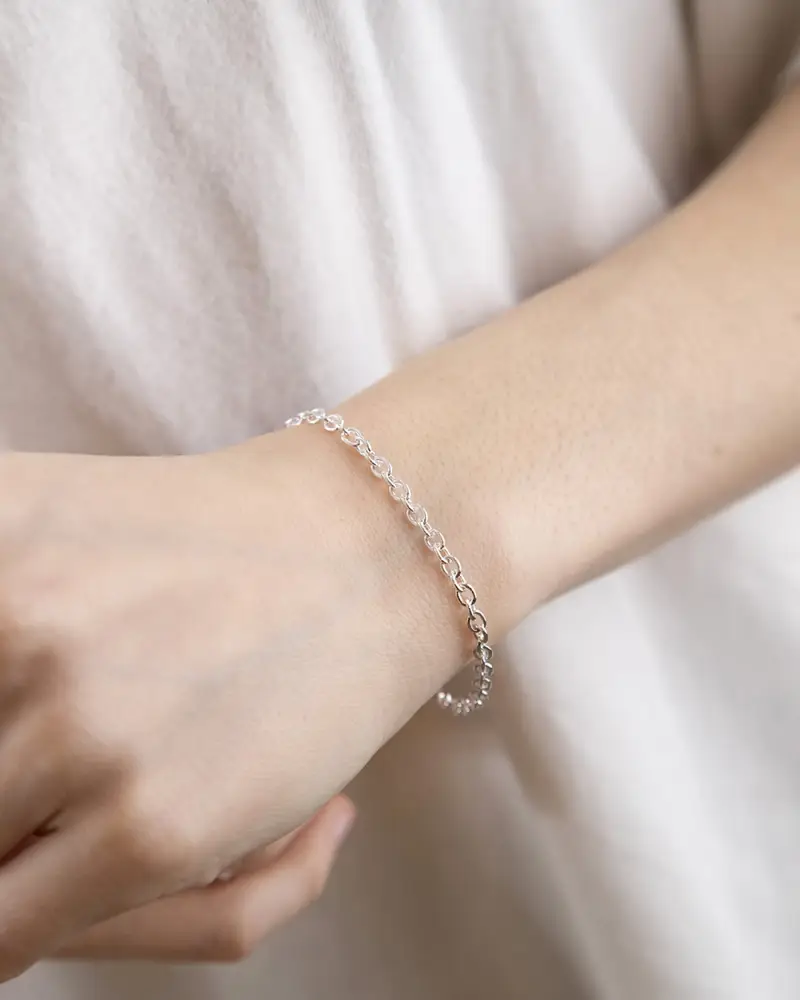 Bracciale Maglia Forzatina 080 In Argento Argentato Lucido miniatura 2