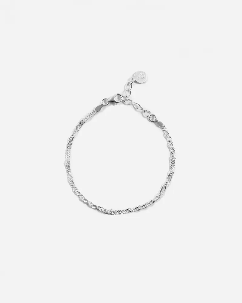 Bracciale Maglia Singapore In Argento Lucido