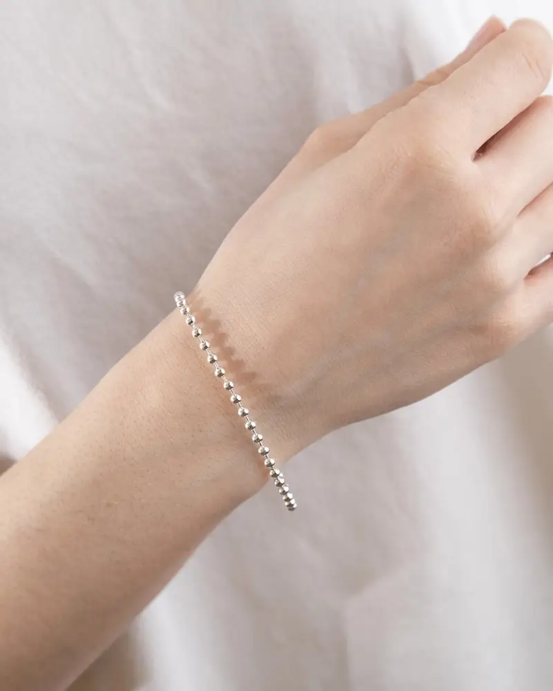 Bracciale Sfere 300 In Argento Argentato Lucido miniatura 2