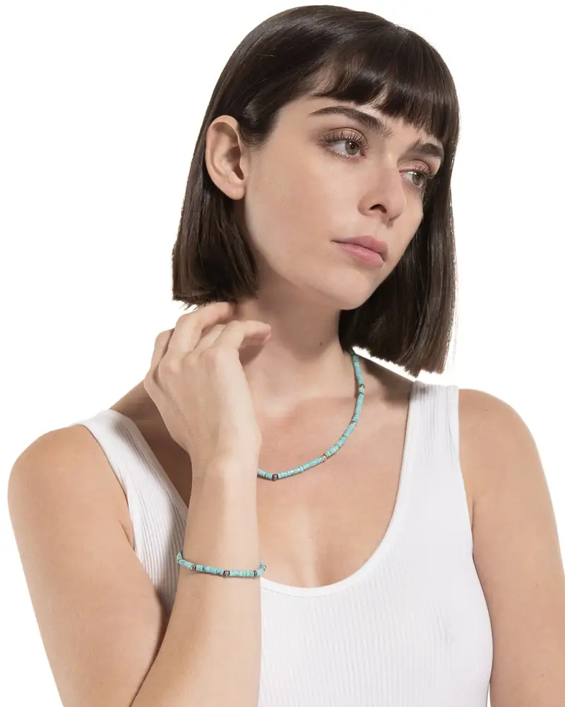 Bracciale Sky Stone Con Pietre Color Turchese Brunito Lucido miniatura 2