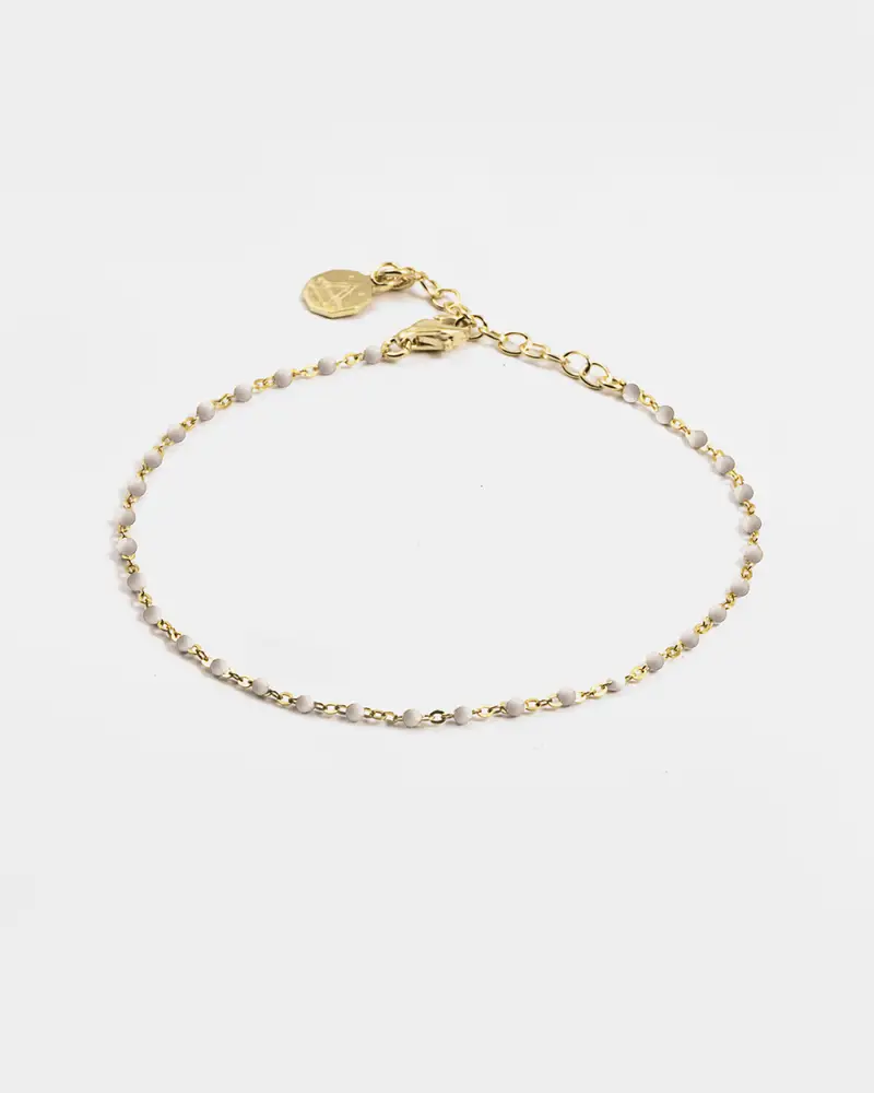 Bracciale Smalto Bianco Placcato Oro Lucido