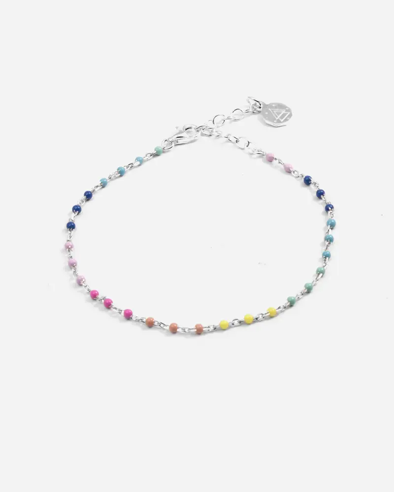 Bracciale Smalto Multicolor In Argento Lucido
