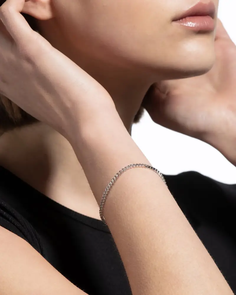 Bracciale Tennis Bianco Lucido miniatura 2