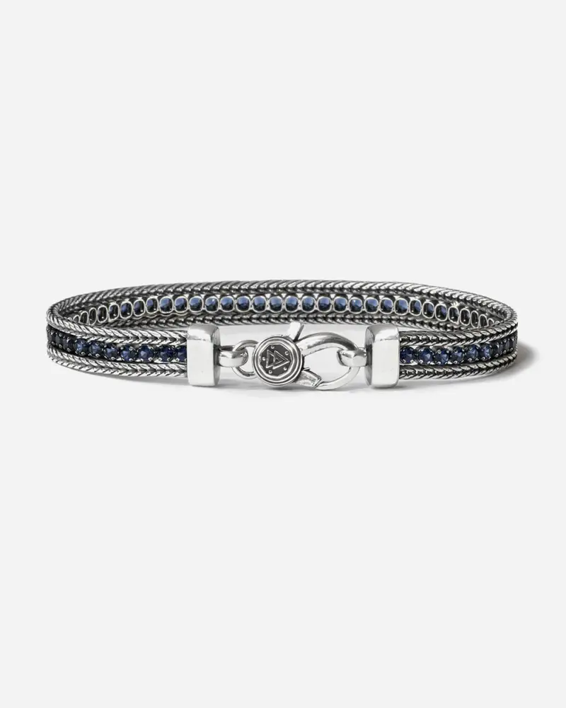 Bracciale Tennis Blu Foxtail Brunito Lucido