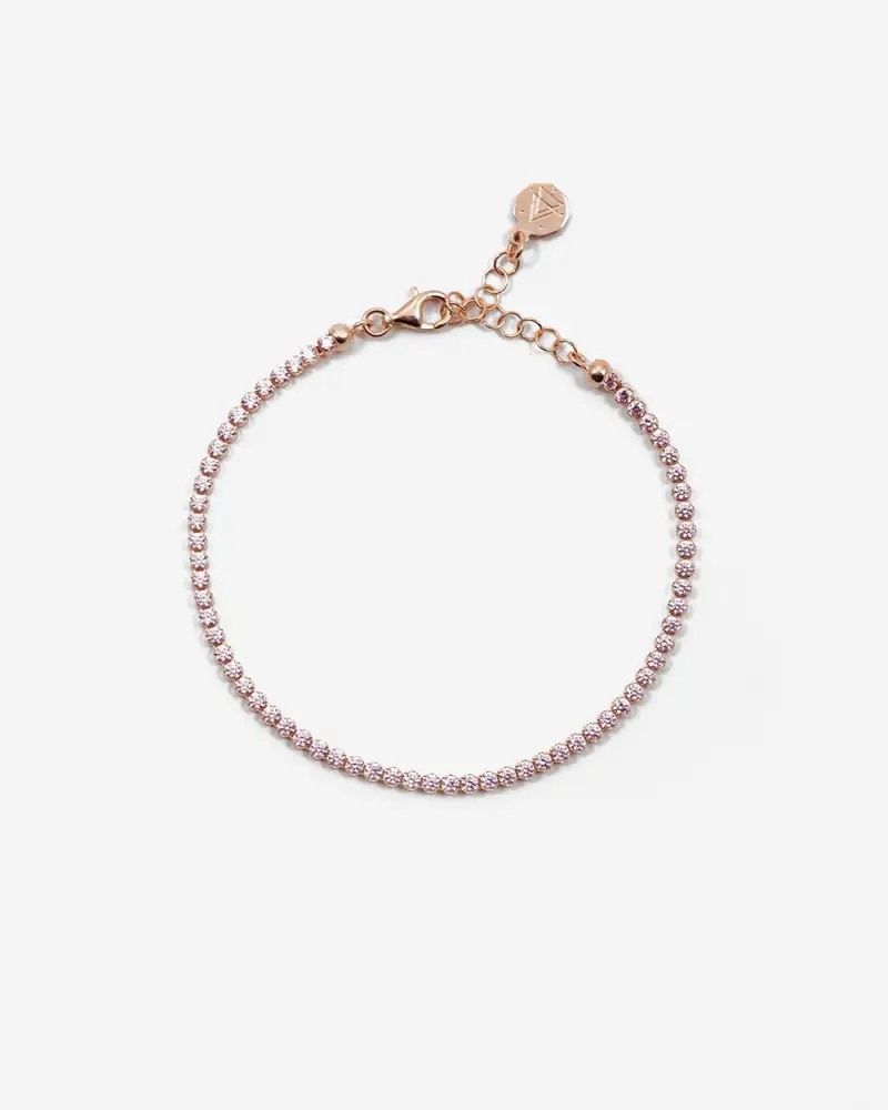 Bracciale Tennis Rosa Lucido