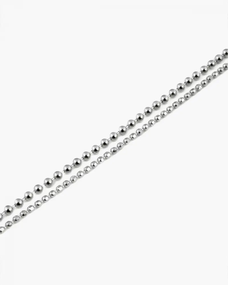 Cavigliera Due Fili Sfere In Argento Argentato Lucido
