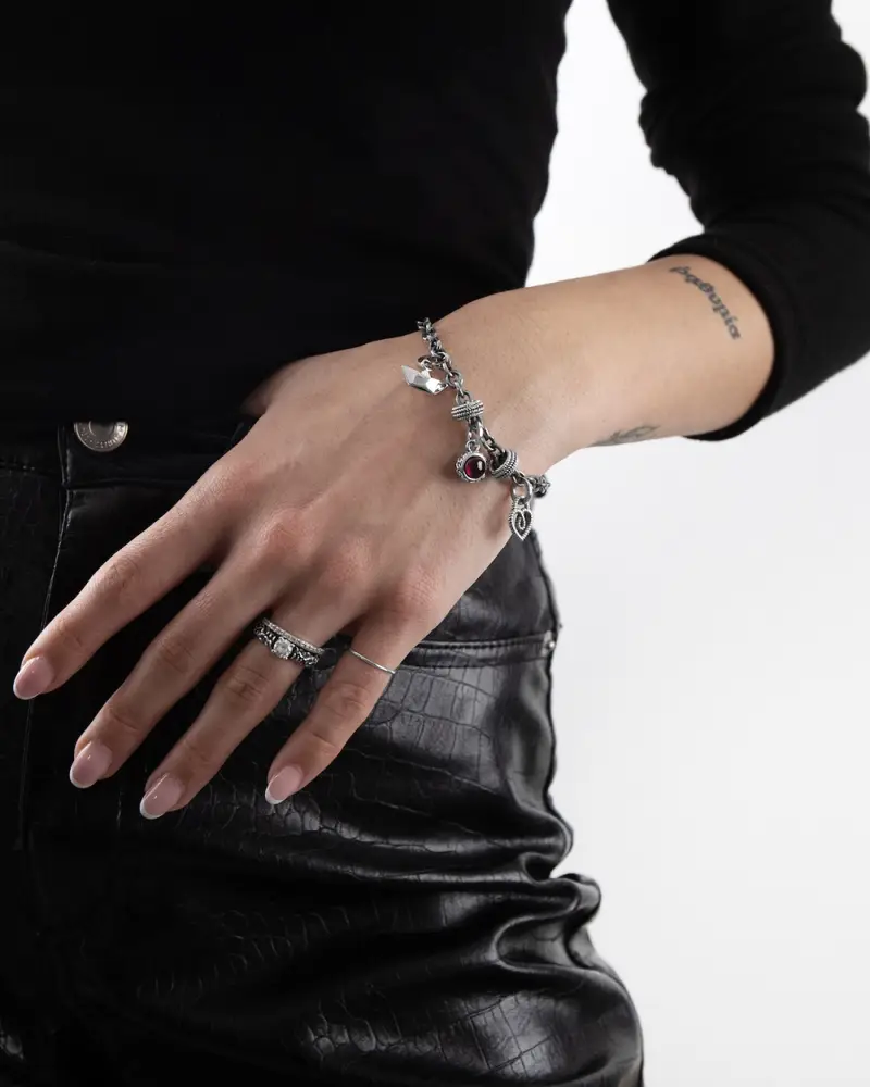 Charm Stopper In Argento Lucido miniatura 2