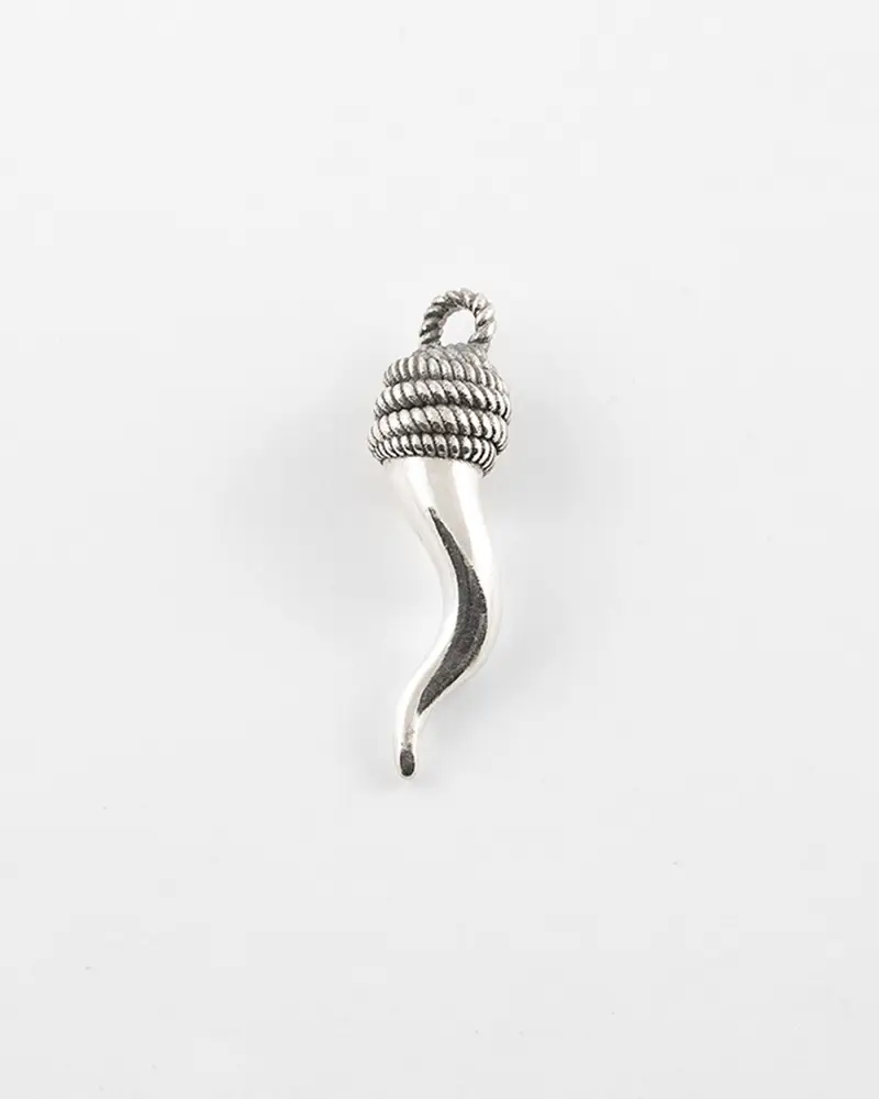 Ciondolo Cornino Corda Brunito Lucido