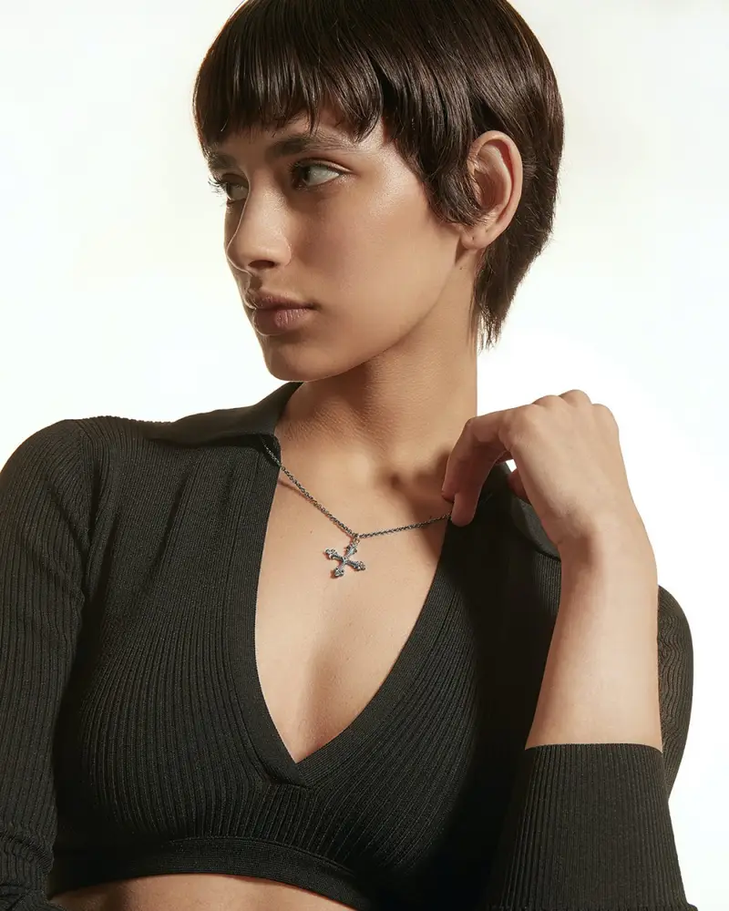 Ciondolo Croce Greca Brunito Lucido miniatura 2