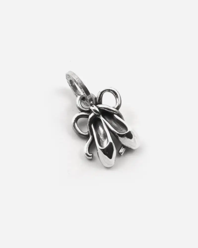 Ciondolo Mini Charm Scarpine Danza In Argento Brunito Lucido