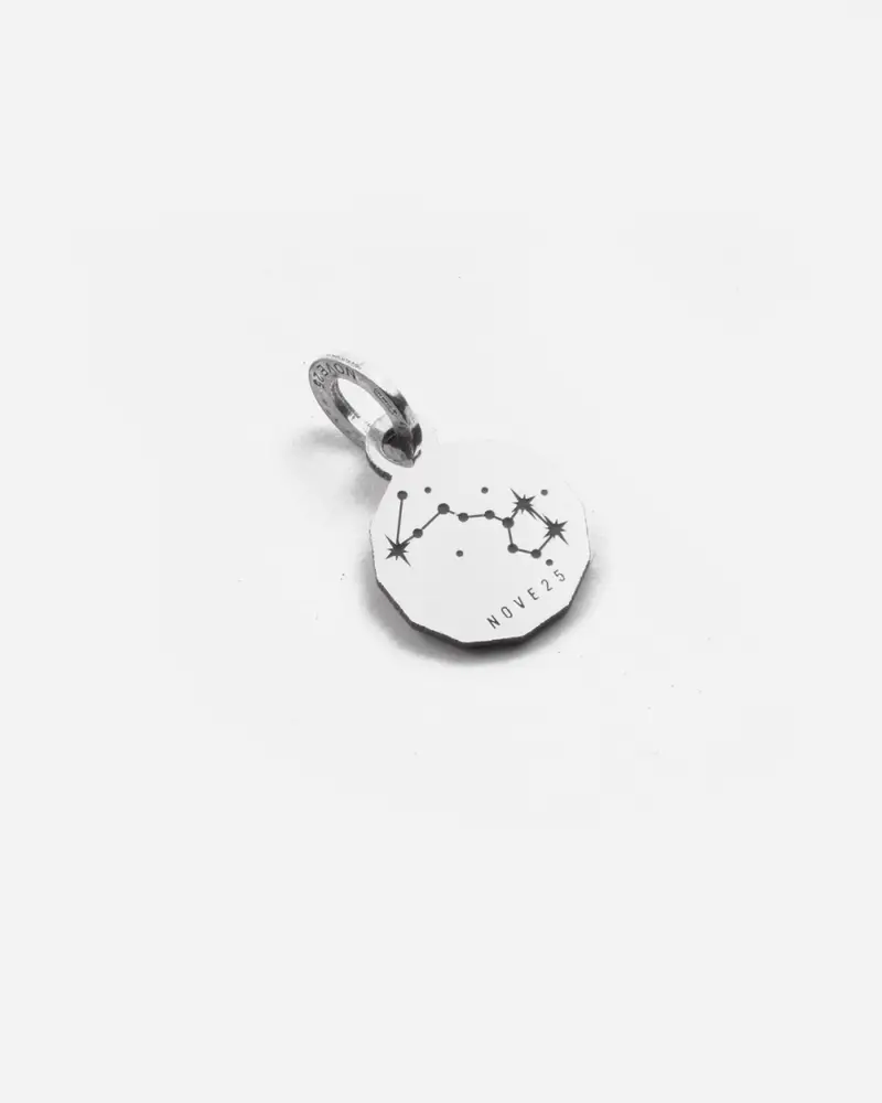 Ciondolo Mini Charm Segno Zodiacale Pesci In Argento Brunito Lucido miniatura 2