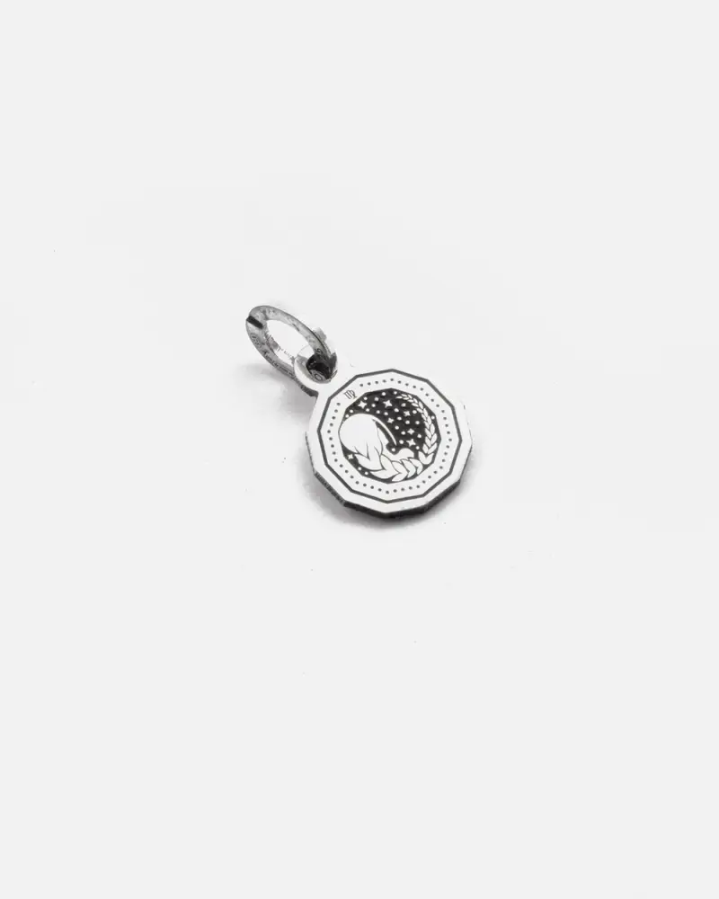 Ciondolo Mini Charm Segno Zodiacale Vergine In Argento Brunito Lucido