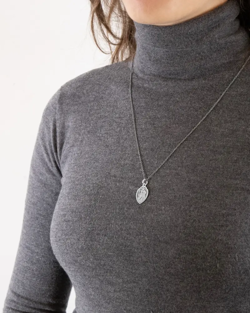 Ciondolo Santino San Giuseppe In Argento Brunito Lucido miniatura 2