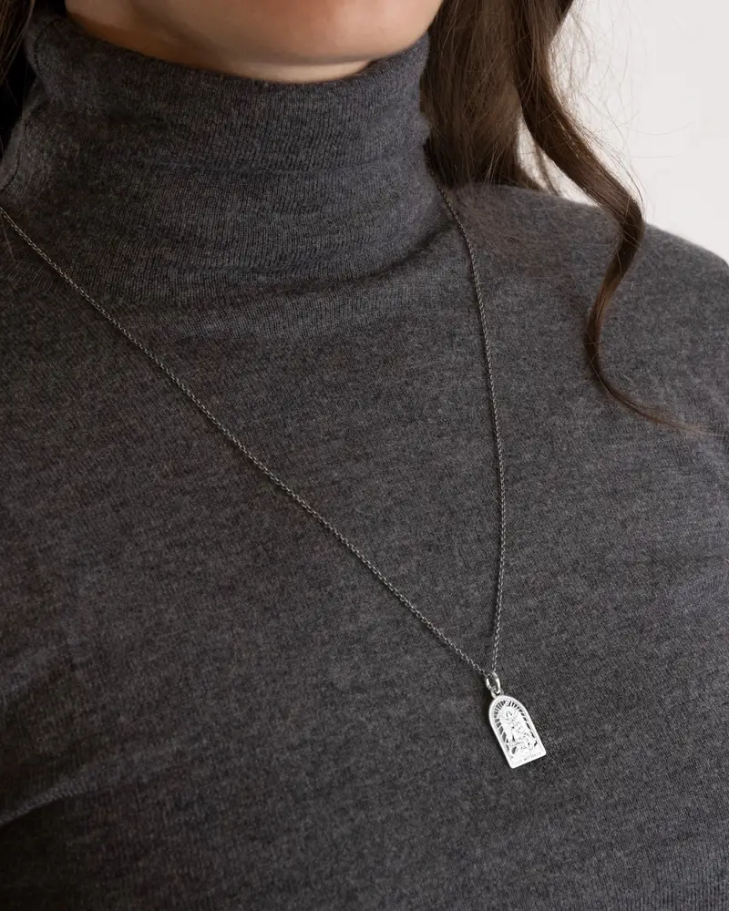 Ciondolo Santino San Michele In Argento Brunito Lucido miniatura 2