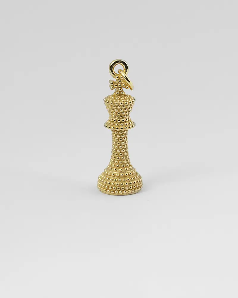 Ciondolo Scacco Re Puntinato Placcato Oro Lucido