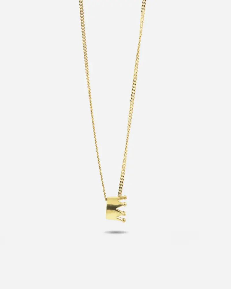 Collana Con Ciondolo Corona Kebhouze Placcata Oro Lucido