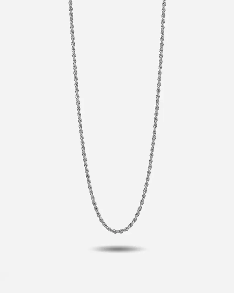 Collana Corda 040 In Argento Brunito Lucido