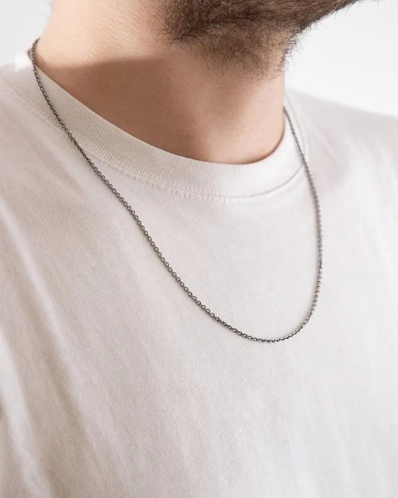 Collana Forzatina 060 In Argento Brunito Brunito Lucido miniatura 2