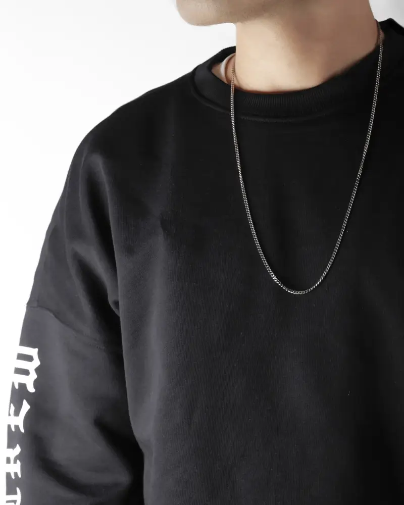 Collana Grumetta Filo 080 In Argento Brunito Lucido miniatura 2