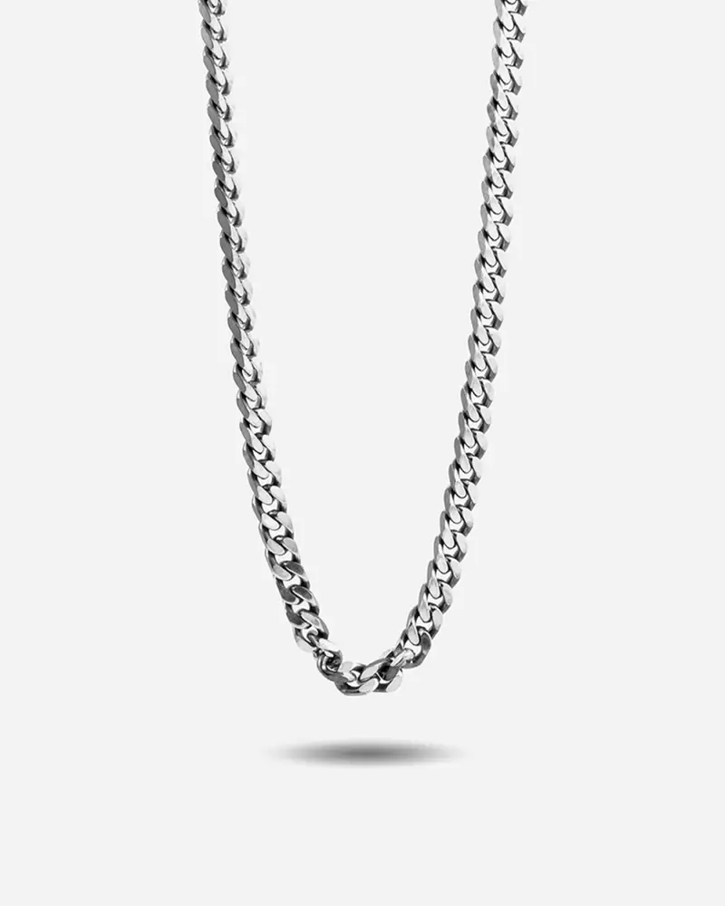 Collana Grumetta Quadrata Filo 150 In Argento Brunito Lucido