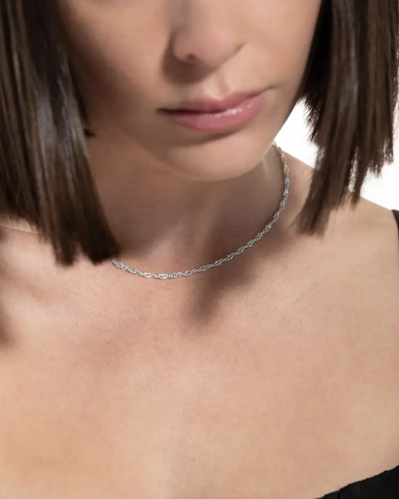 Collana Singapore In Argento Lucido miniatura 2