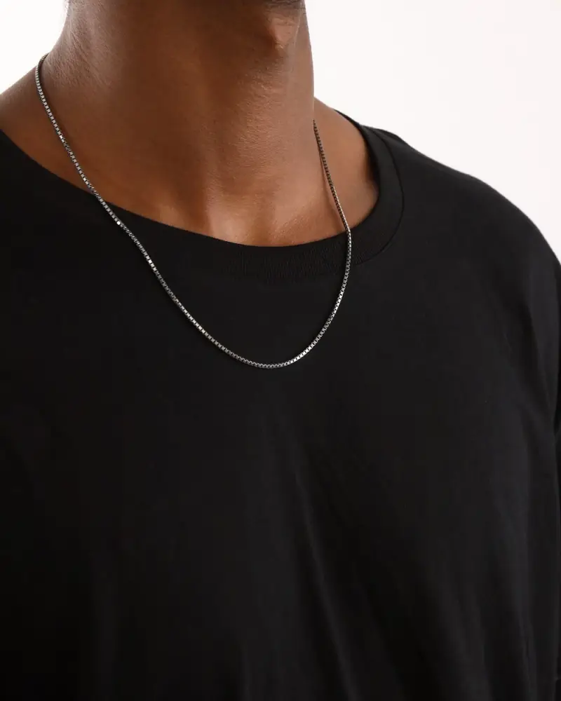 Collana Veneziana Mini In Argento Brunito Lucido miniatura 2