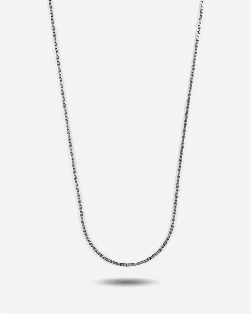 Collana Veneziana Mini In Argento Brunito Lucido