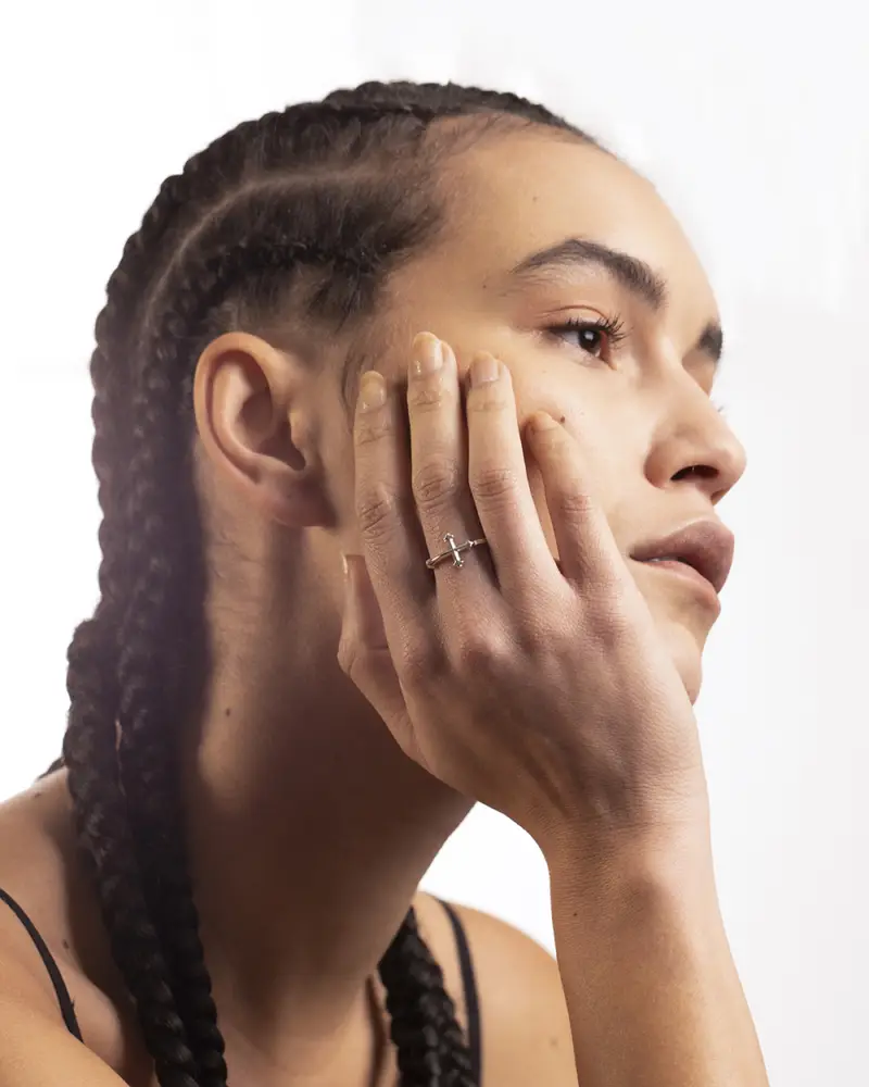 Fedina Croce Gotica In Argento Brunito Lucido miniatura 2