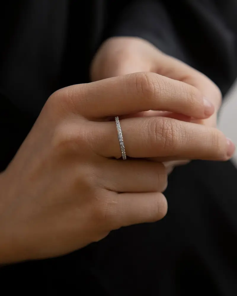 Fedina Eternity In Argento Con Brillanti Lucido miniatura 2