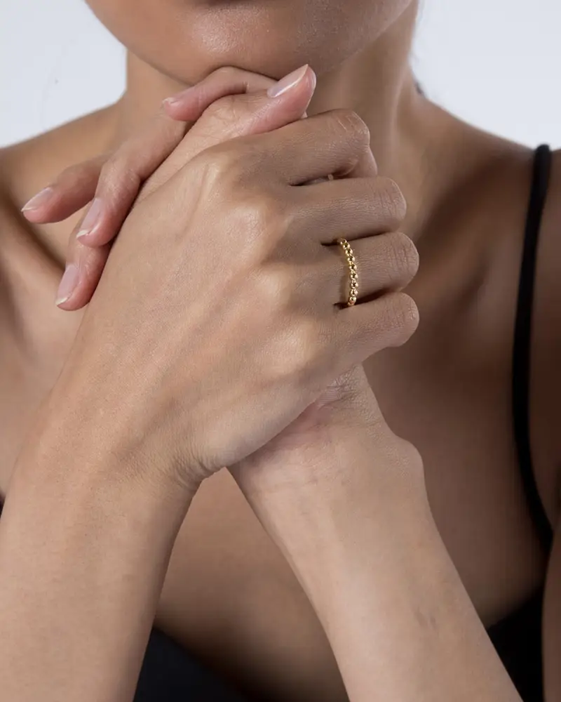 Fedina Palline Placcata Oro Lucido miniatura 2