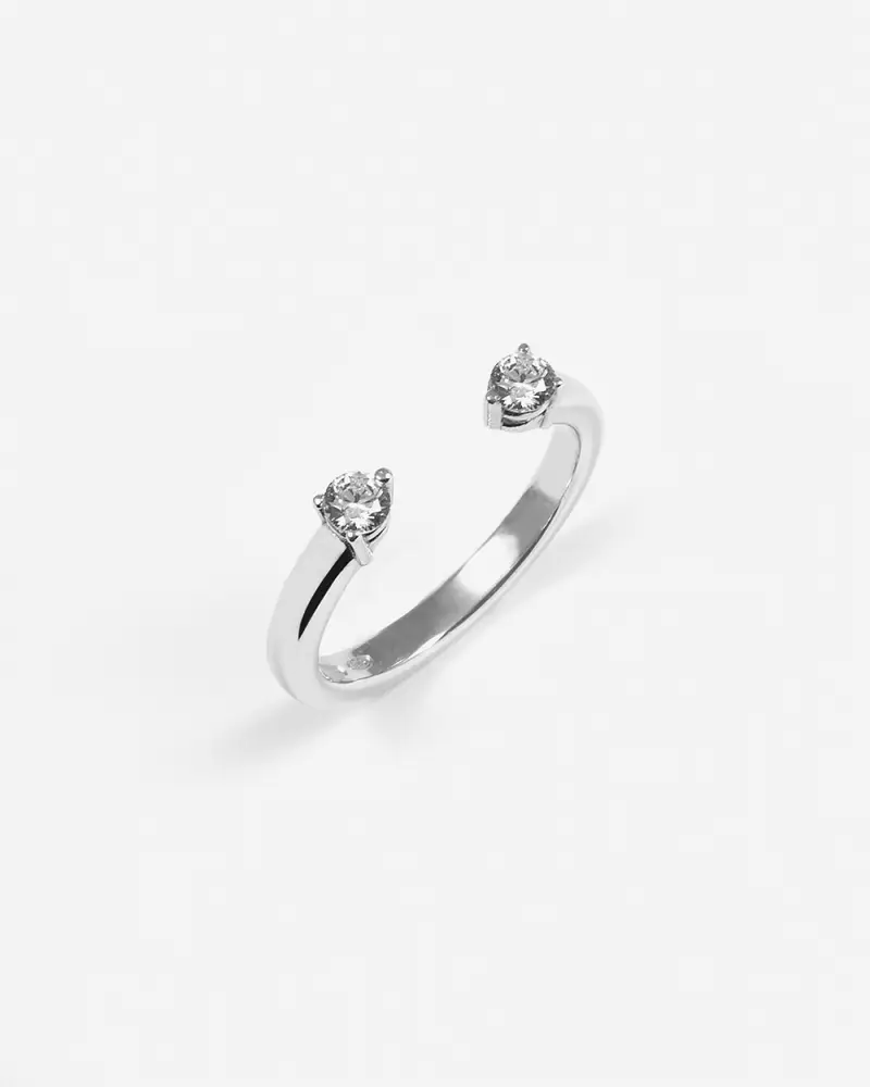 Fedina Piercing Bling Link In Argento Con Brillanti Lucido